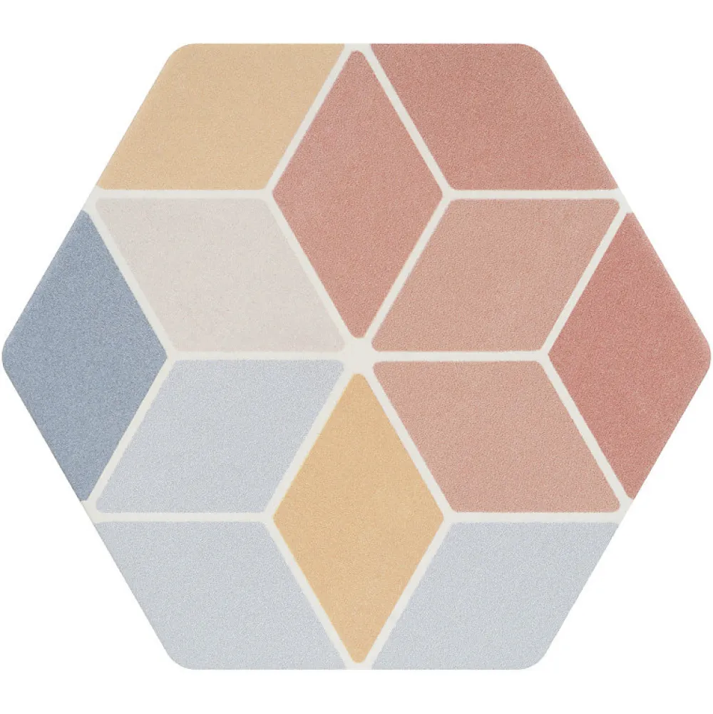 Aelle Carrelage Carrelage sol / mur hexagonal coloré 17x15 cm MINIMA8.6 MULTI COLOR 2- Carrelage Sol Uni|Carrelage Sol Pour Wc