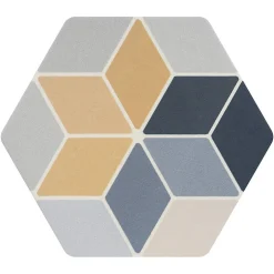 Aelle Carrelage Carrelage sol / mur hexagonal coloré 17x15 cm MINIMA8.6 MULTI COLOR 2- Carrelage Sol Uni|Carrelage Sol Pour Wc