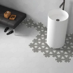 Aelle Carrelage Carrelage Sol Pour Wc|Carrelage Sol Uni<Carrelage sol / mur hexagonal à motif coloré 17,5x20 cm COIMBRA ALPHA 30656