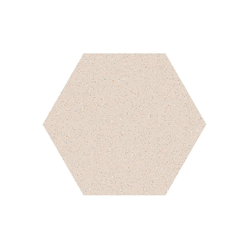 Eiffel art construction Carrelage Sol Effet Terrazzo<Carrelage sol / mur hexagonal effet terrazzo grand format beige 51,9x59,9 cm MICRA Hexagono Crema