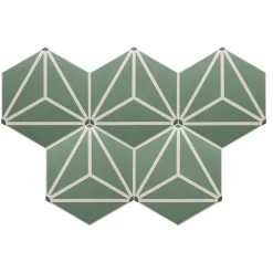 Aelle Carrelage Carrelage sol / mur hexagonal à motif coloré 17,5x20 cm COIMBRA SOLAR 30661- Carrelage Sol Uni