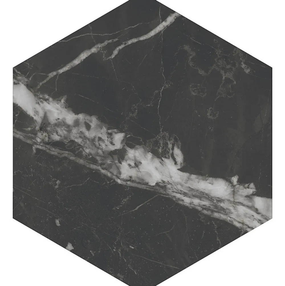 Aelle Carrelage Carrelage Sol Effet Marbre<Carrelage sol / mur hexagonal effet marbre noir mate 25x21,6 cm SCULTOREA dark diamond esagonal J471