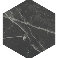 Aelle Carrelage Carrelage Sol Effet Marbre<Carrelage sol / mur hexagonal effet marbre noir mate 25x21,6 cm SCULTOREA dark diamond esagonal J471