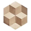 Eiffel art construction Carrelage sol / mur hexagonal effet ciment motif cube géométrique 25x21,6 cm TERRA CUBO HEXAGONAL BEIGE- Carrelage Sol Pour Wc|Carrelage Sol Uni