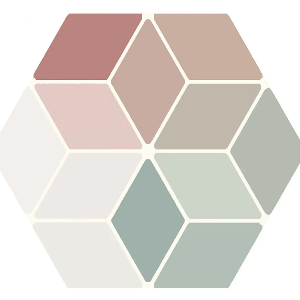 Aelle Carrelage Carrelage Sol Uni|Carrelage Sol Pour Wc<Carrelage sol / mur hexagonal coloré 17x15 cm MINIMA8.6 MULTI COLOR 1 MIN103M