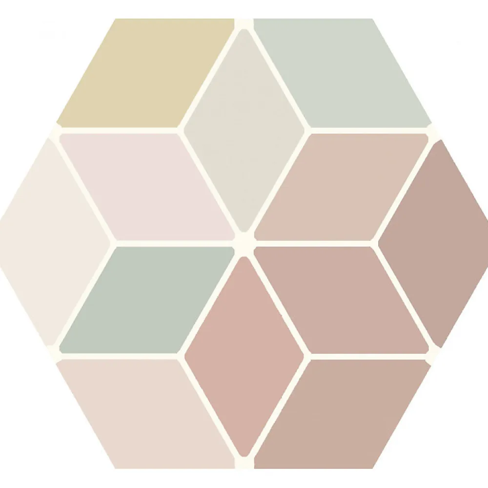 Aelle Carrelage Carrelage Sol Uni|Carrelage Sol Pour Wc<Carrelage sol / mur hexagonal coloré 17x15 cm MINIMA8.6 MULTI COLOR 1 MIN103M