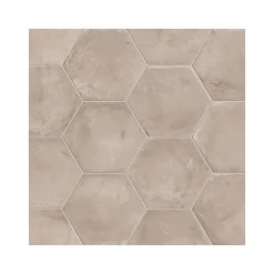 Aelle Carrelage Carrelage sol / mur hexagonal effet ciment vieilli gris claire 25x21,6 cm TERRA GRIGIO- Carrelage Sol Effet Béton