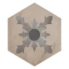 Eiffel art construction Carrelage sol / mur hexagonal effet ciment 25 x 21.6 cm TERRA CARDINALE HEXAGONAL GRIS- Carrelage Sol Effet Carreaux De Ciment