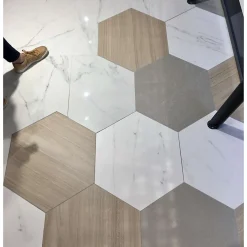 Aelle Carrelage Carrelage Sol Uni|Carrelage Sol Pour Wc<Carrelage sol / mur hexagonal effet bois grand format HEXAGONO BELICE NATURAL