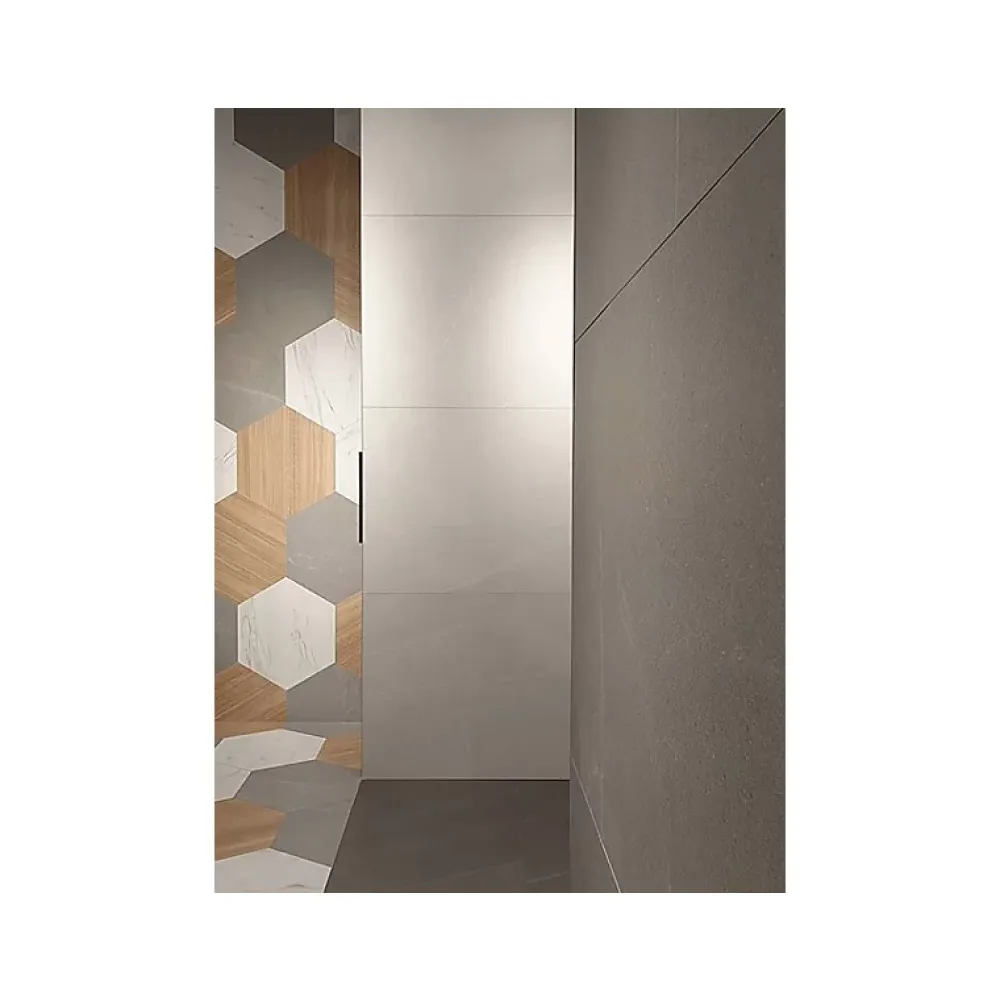 Aelle Carrelage Carrelage Sol Pour Pièce À Vivre|Carrelage Sol Effet Marbre<Carrelage sol / mur hexagonal effet marbre blanc grand format NIKOI HEXAGONO VERBIER