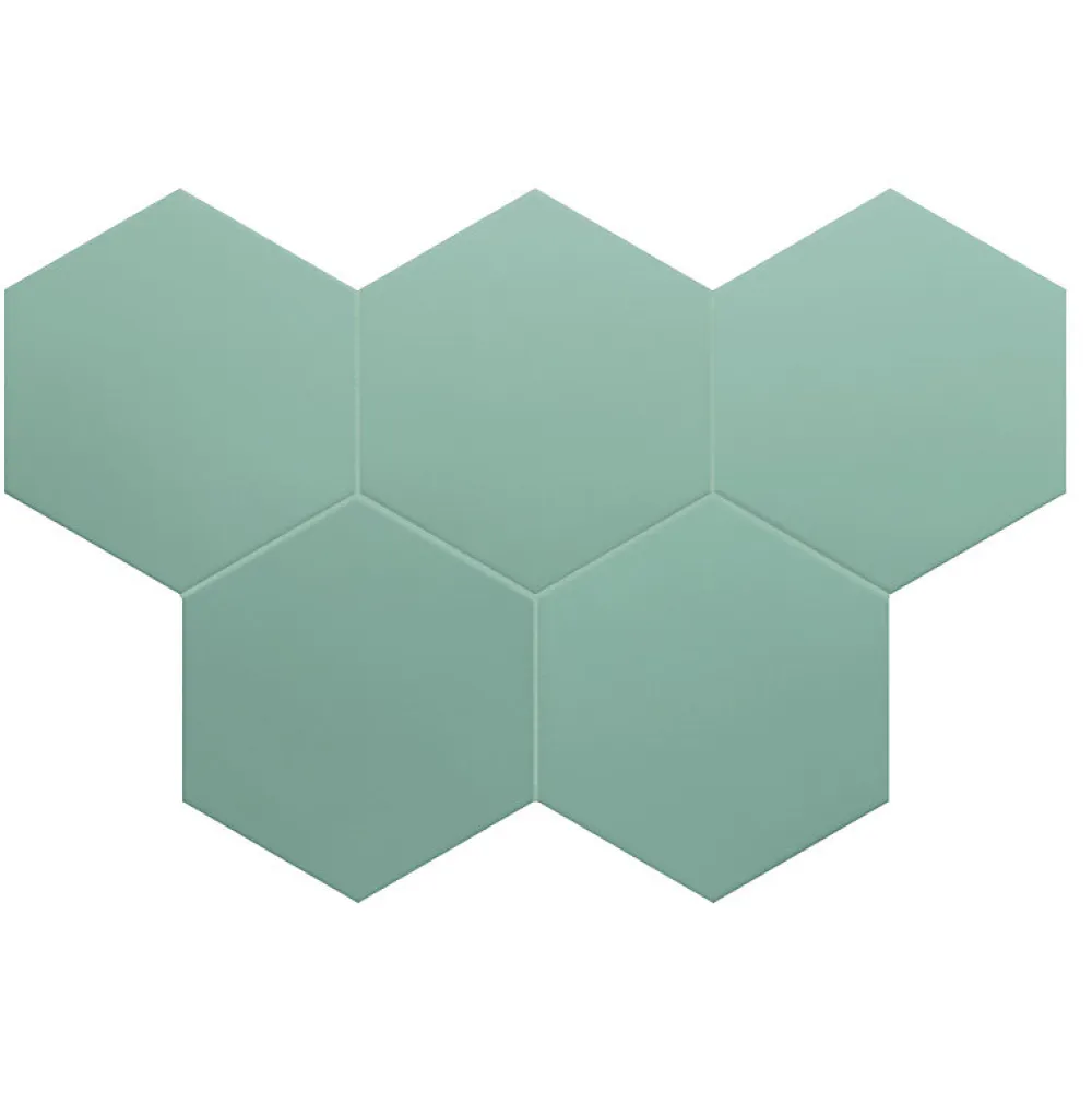 Aelle Carrelage Carrelage Sol Uni|Carrelage Sol Pour Salle De Bains<Carrelage sol / mur hexagonal uni bleu vert 17,5x20 cm COIMBRA JADE 30633