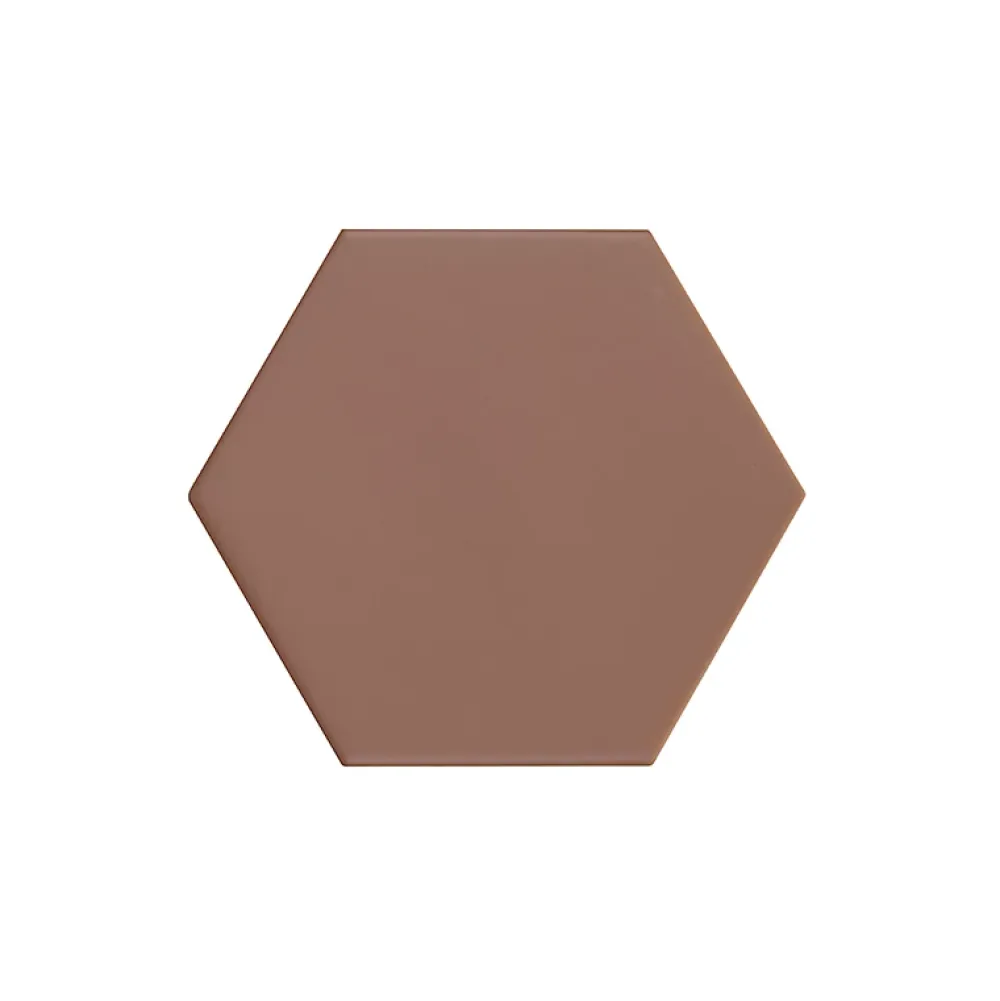 Eiffel art construction Carrelage sol / mur hexagonal uni terracotta orange mate 11,6x10,1 cm KROMATIKA CLAY- Carrelage Sol Uni|Carrelage Sol Pour Wc