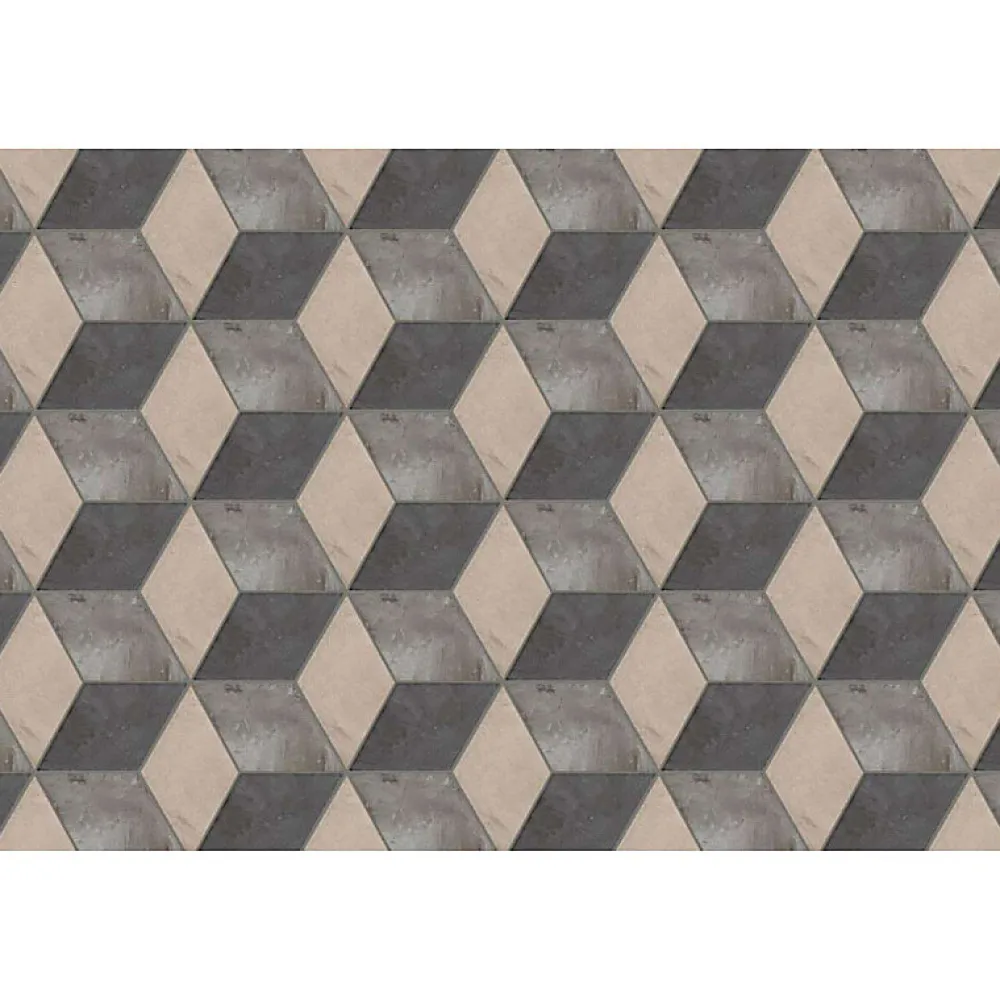 Eiffel art construction Carrelage sol / mur hexagonal effet ciment motif cube 25 x 21.6 cm TERRA ROMBO HEXAGONAL- Carrelage Sol Pour Wc|Carrelage Sol Uni