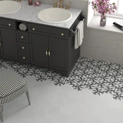 Aelle Carrelage Carrelage sol / mur hexagonal uni gris 17,5x20 cm COIMBRA OXFORD GRAY 30632- Carrelage Sol Uni