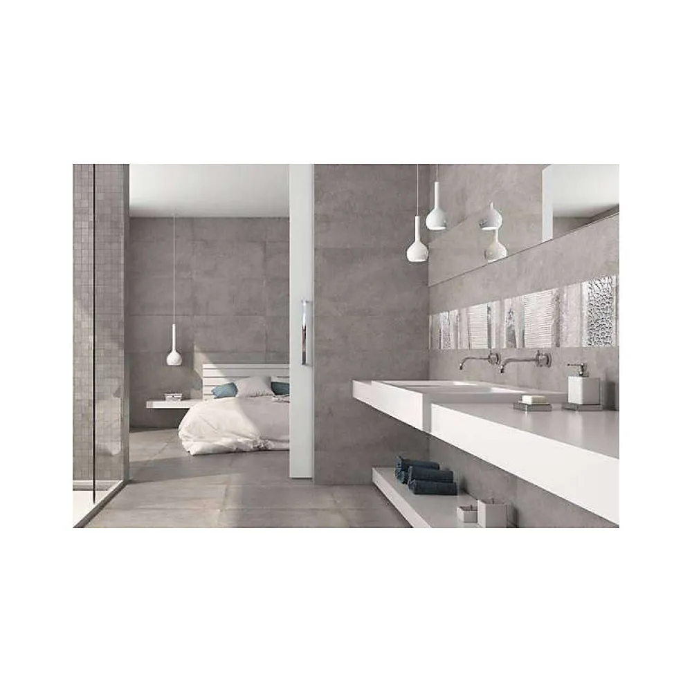 Aelle Carrelage Carrelage sol / mur moderne gris 75x75 cm MATERIKA DARK GREY- Carrelage Sol Effet Béton