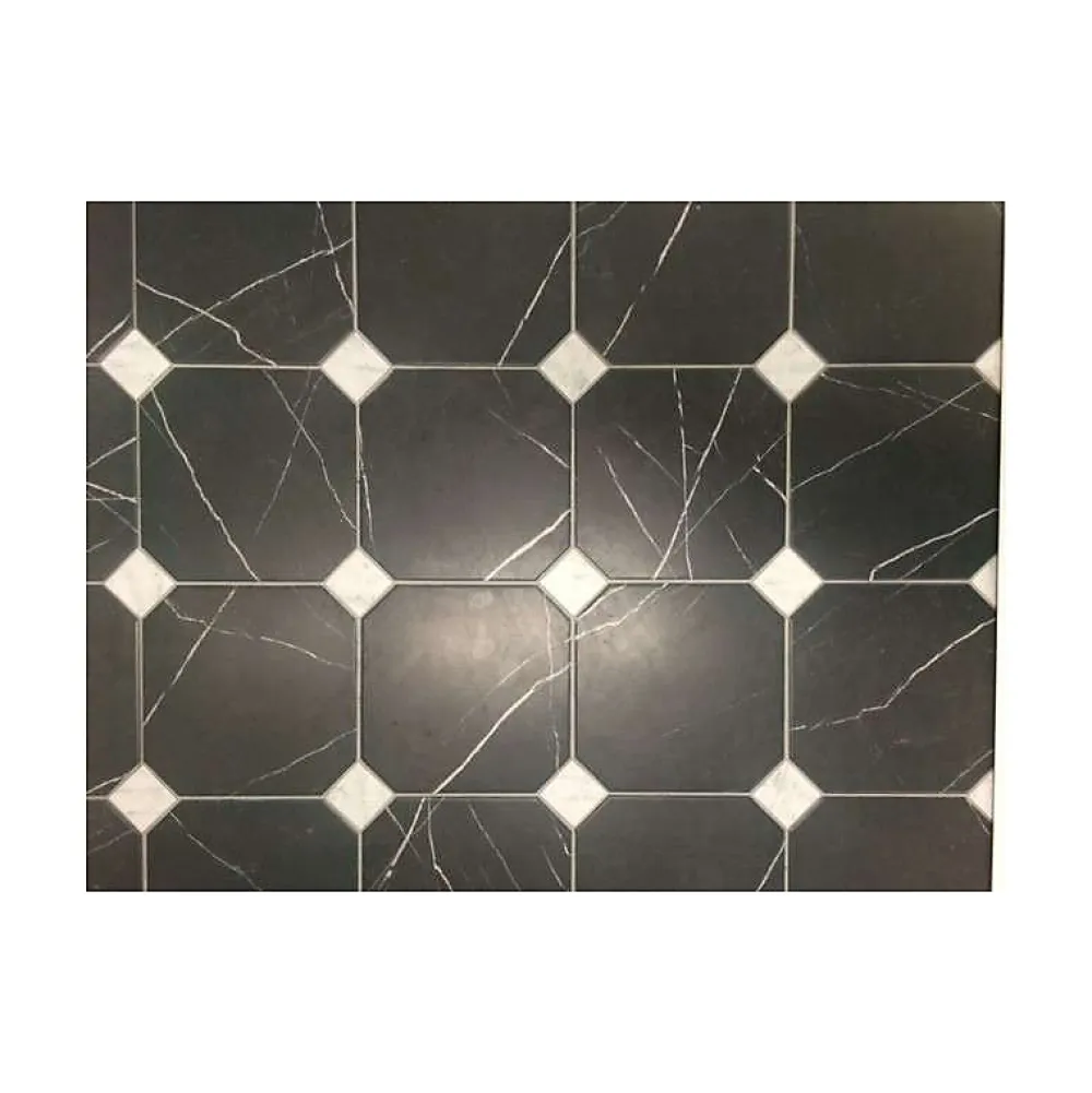 Aelle Carrelage Carrelage sol / mur octogonal effet marbre noir 20x20 cm OCTAGON MARMOL NEGRO- Carrelage Sol Effet Marbre