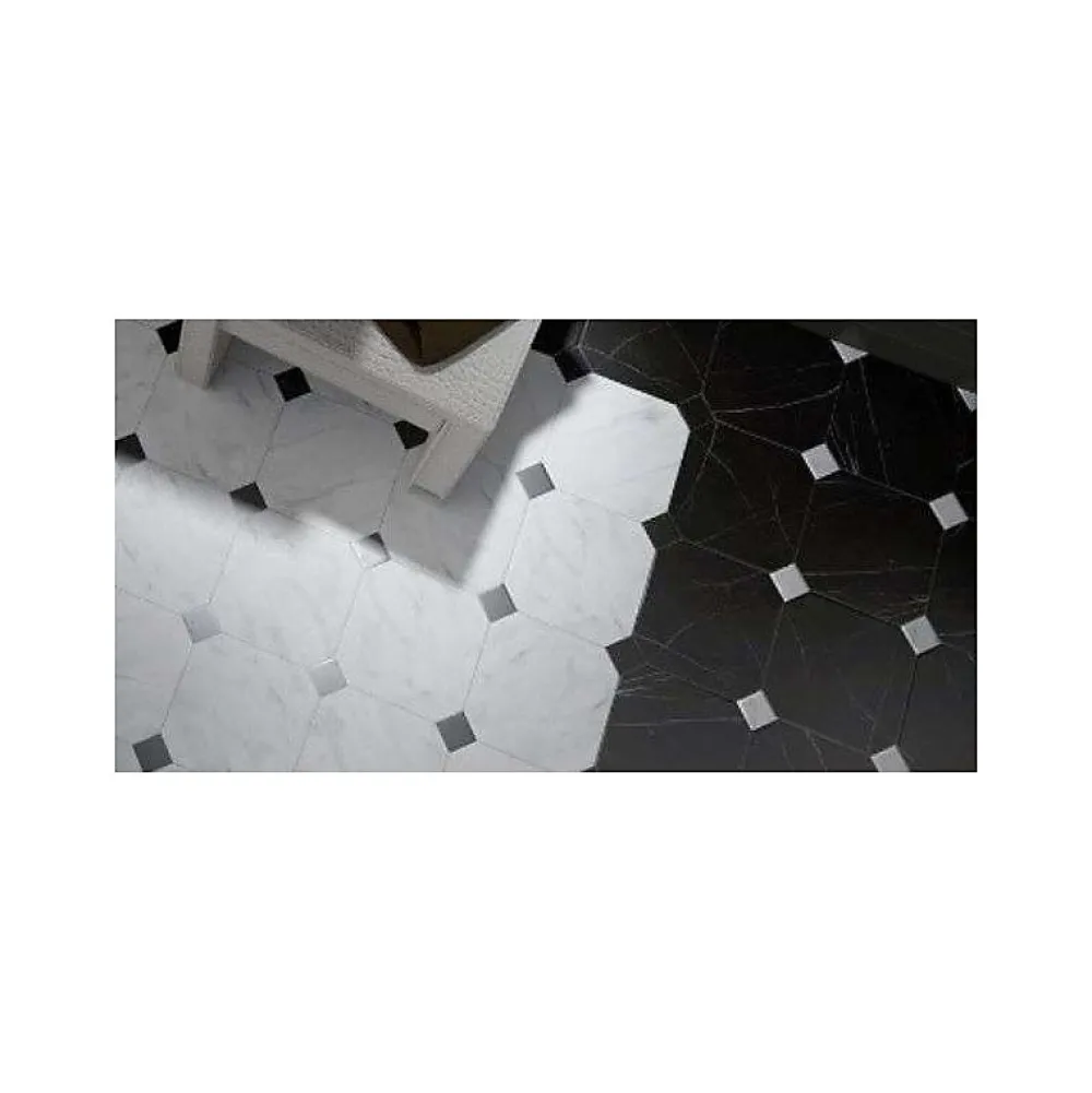 Aelle Carrelage Carrelage sol / mur octogonal effet marbre noir 20x20 cm OCTAGON MARMOL NEGRO- Carrelage Sol Effet Marbre