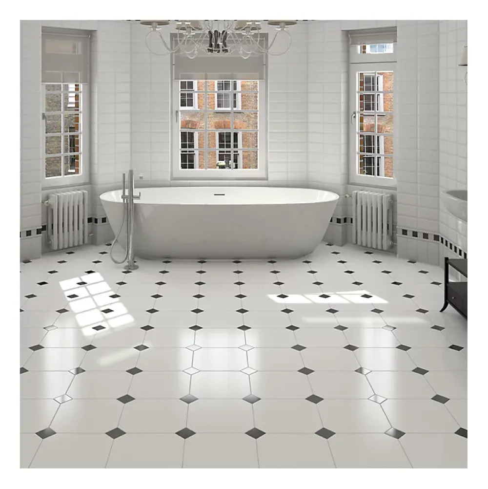 Aelle Carrelage Carrelage Sol Uni|Carrelage Sol Pour Wc<Carrelage sol / mur octogone 31,6x31,6 cm uni blanc OCTOGONE ALASKA