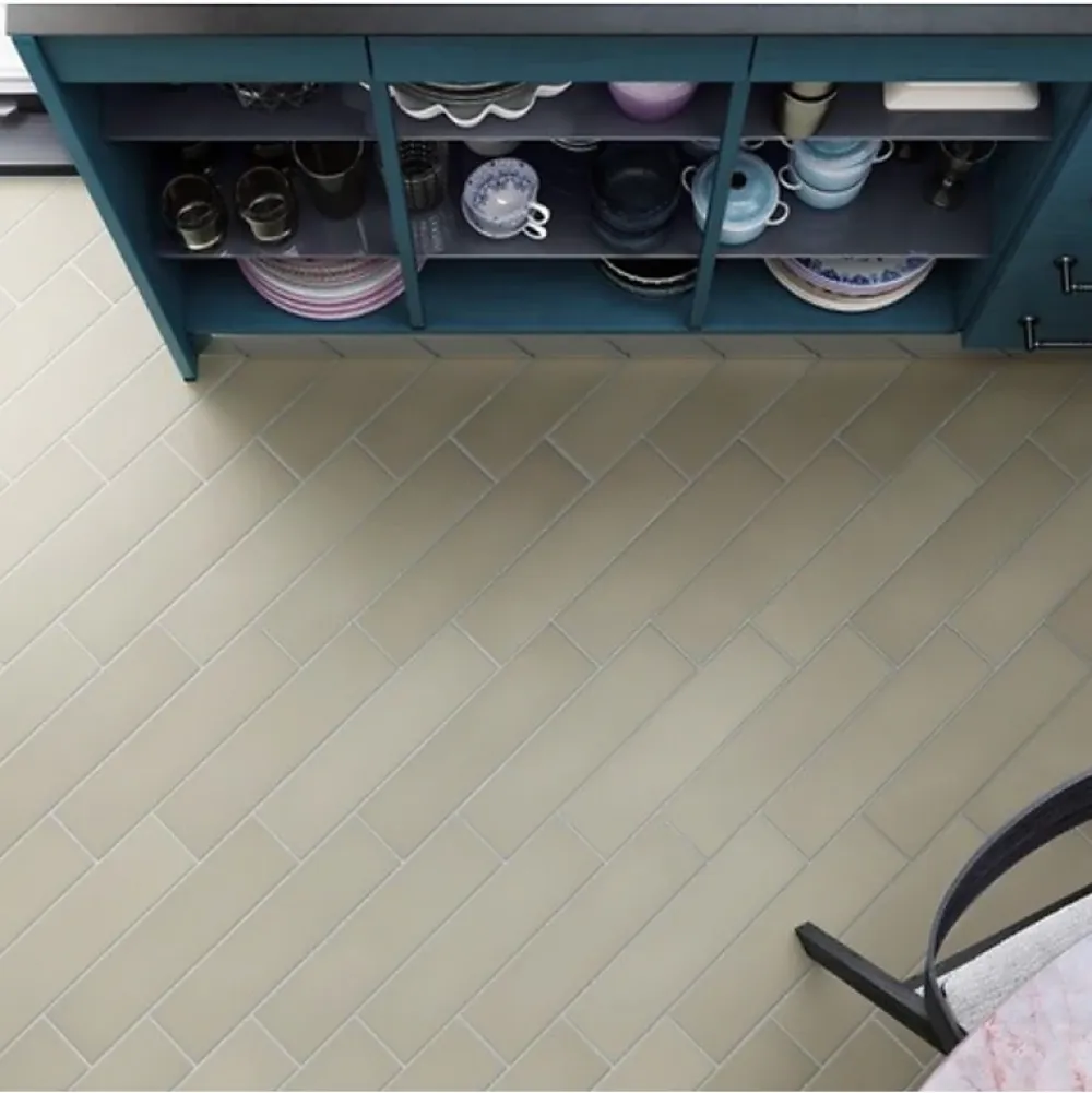 Aelle Carrelage Carrelage sol / mur pose baton rompu chevron uni vert kaki mate STROMBOLI EVERGREEN- Carrelage Sol Uni