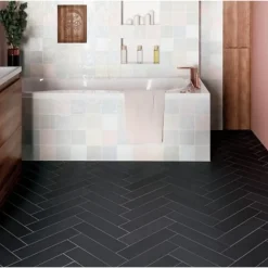 Aelle Carrelage Carrelage sol / mur pose baton rompu chevron uninoir anthracite mate STROMBOLI BLACK CITY- Carrelage Sol Uni