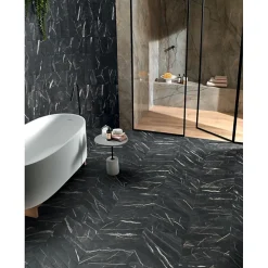 Aelle Carrelage Carrelage Sol Effet Marbre<Carrelage sol / mur rectangulaire effet marbre noir mate 6x24 cm SCULTOREA dark diamond miniature J479