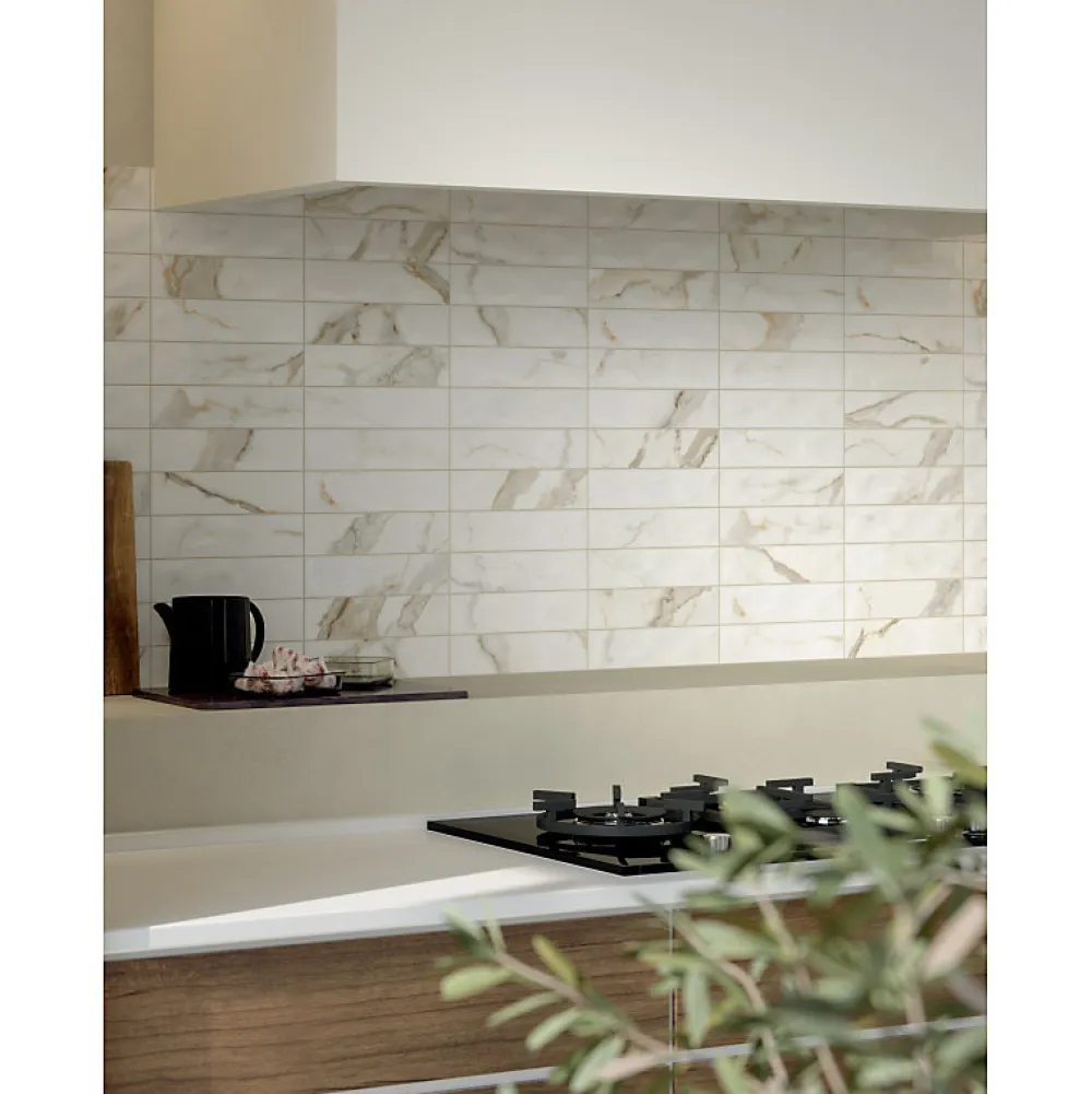 Aelle Carrelage Carrelage Sol Effet Marbre<Carrelage sol / mur rectangulaire effet marbre beige mate 6x24 cm SCULTOREA calacatta oro fino miniature J476