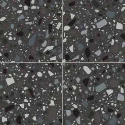 Aelle Carrelage Carrelage Sol Effet Terrazzo<Carrelage sol / mur terrazzo multicouleur 18,6x18,6 cm CONFETTI NERO PETROLIO