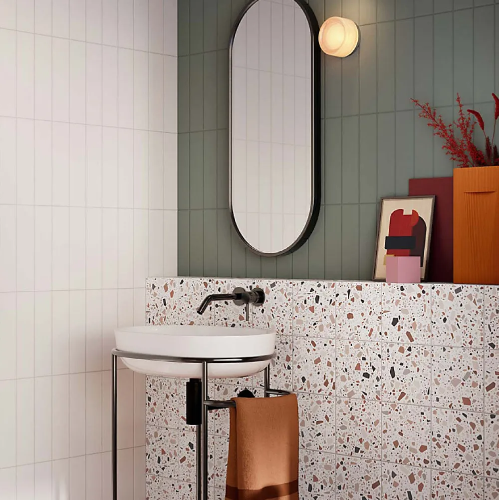 Aelle Carrelage Carrelage Sol Effet Terrazzo<Carrelage sol / mur terrazzo multicouleur 18,6x18,6 cm CONFETTI BIANCO COTTO