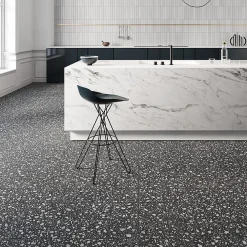 Aelle Carrelage Carrelage sol / mur terrazzo multicouleur 18,6x18,6 cm CONFETTI NERO GRIGIO- Carrelage Sol Effet Terrazzo