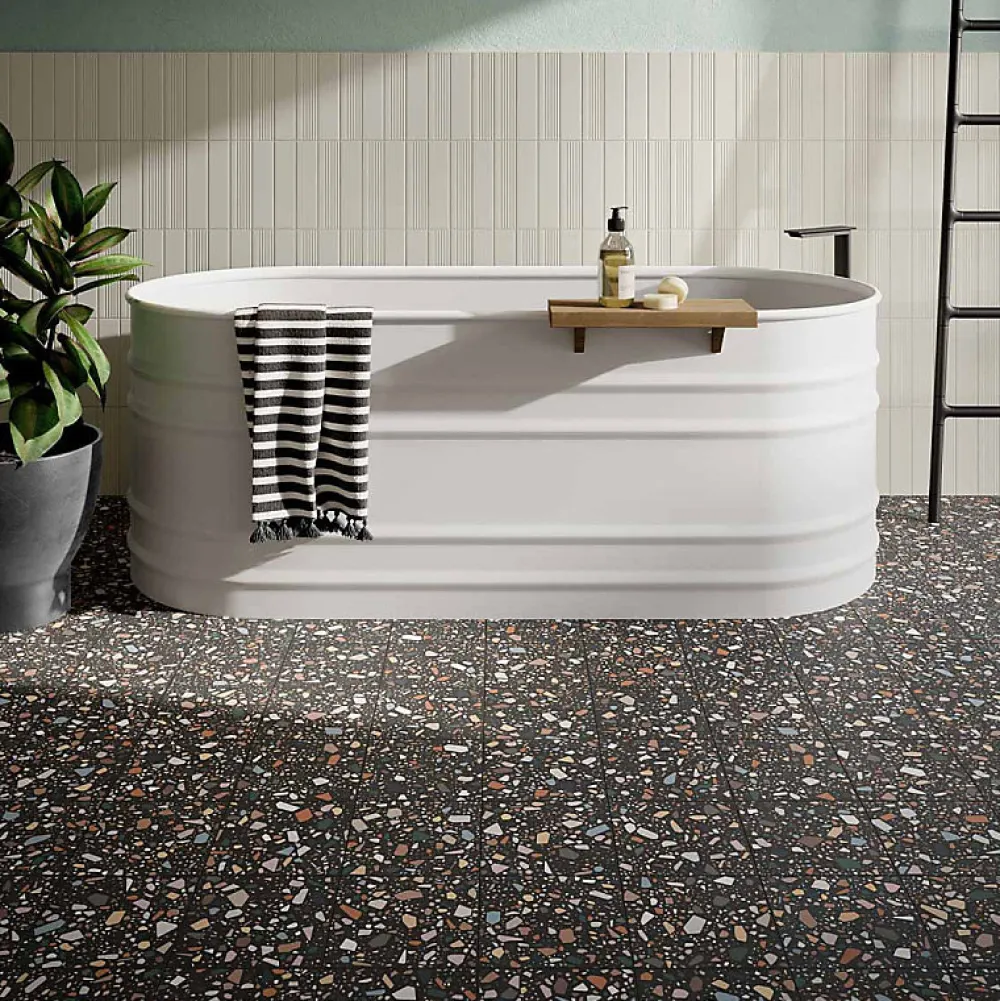 Aelle Carrelage Carrelage Sol Effet Terrazzo<Carrelage sol / mur terrazzo multicouleur 18,6x18,6 cm CONFETTI NERO MULTICOLOR
