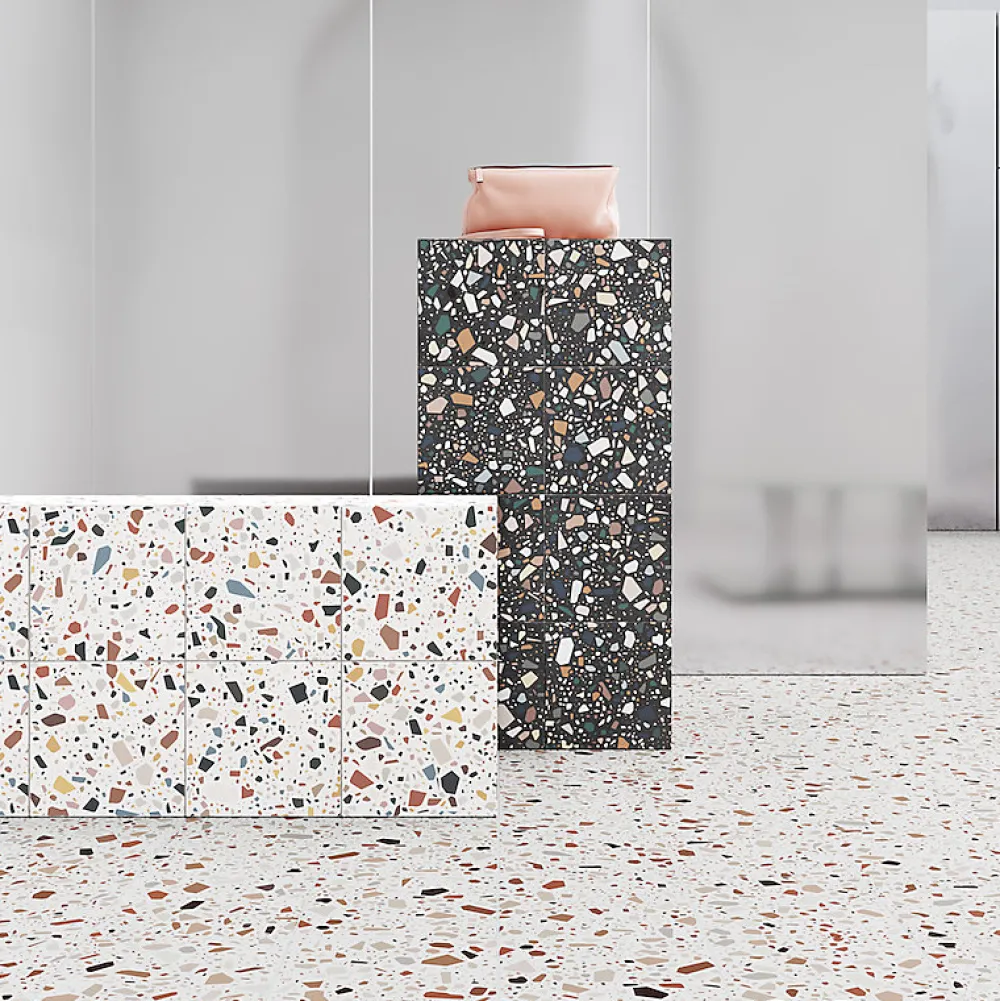 Aelle Carrelage Carrelage Sol Effet Terrazzo<Carrelage sol / mur terrazzo multicouleur 18,6x18,6 cm CONFETTI NERO MULTICOLOR