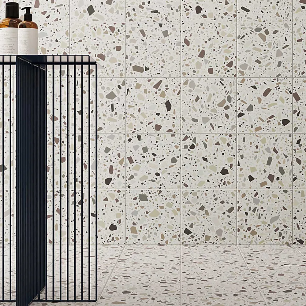 Aelle Carrelage Carrelage sol / mur terrazzo multicouleur 18,6x18,6 cm CONFETTI BIANCO BEIGE- Carrelage Sol Effet Terrazzo|Carrelage Sol Pour Cuisine