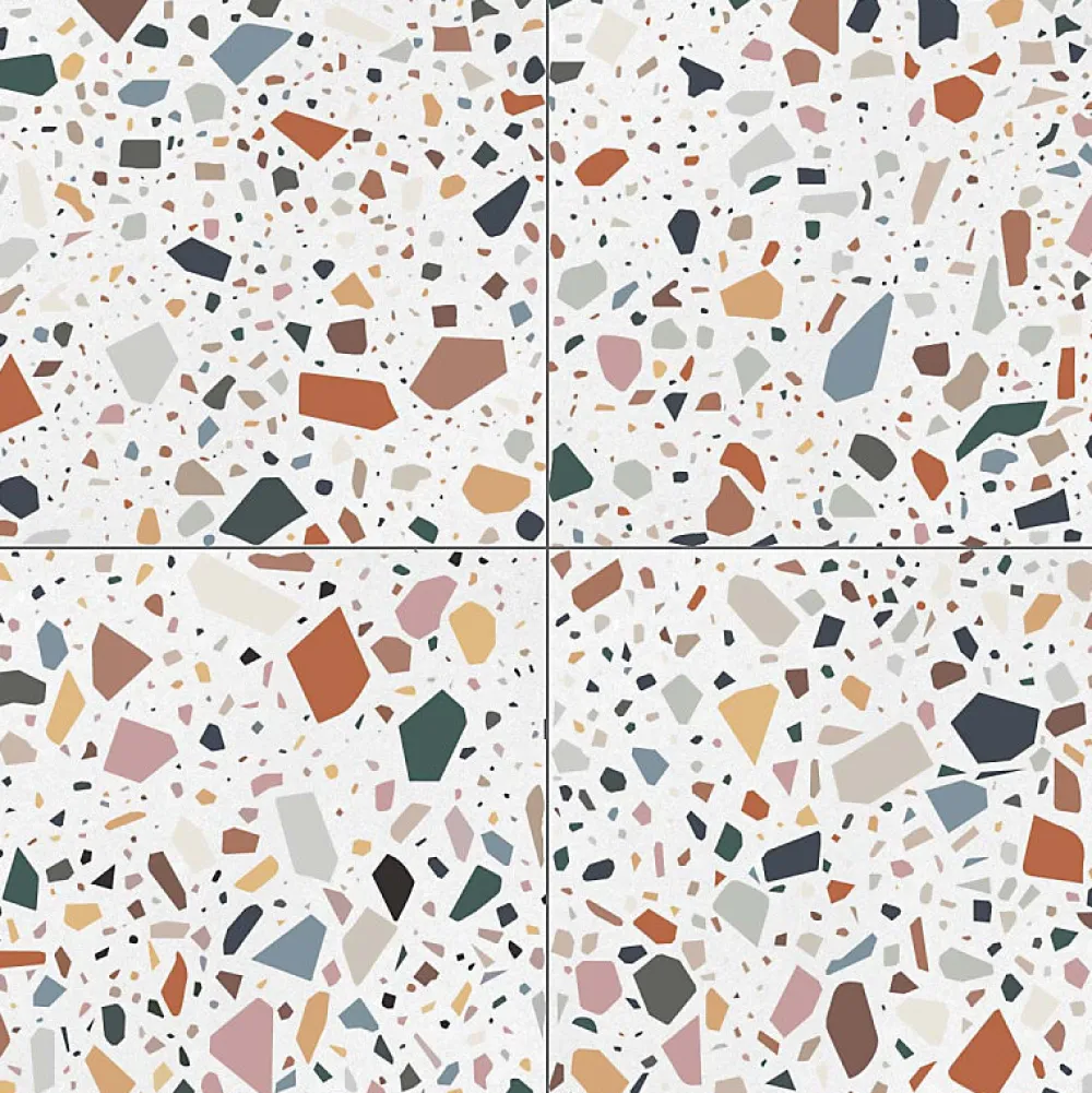 Aelle Carrelage Carrelage sol / mur terrazzo multicouleur 18,6x18,6 cm CONFETTI BIANCO MULTICOLOR- Carrelage Sol Effet Terrazzo