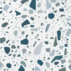 Aelle Carrelage Carrelage sol / mur terrazzo multicouleur 18,6x18,6 cm CONFETTI BIANCO PETROLIO- Carrelage Sol Effet Terrazzo