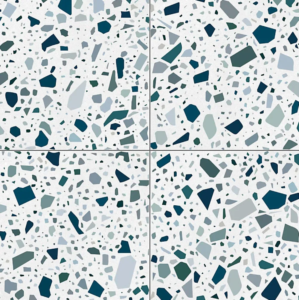Aelle Carrelage Carrelage sol / mur terrazzo multicouleur 18,6x18,6 cm CONFETTI BIANCO PETROLIO- Carrelage Sol Effet Terrazzo