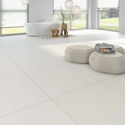 Aelle Carrelage Carrelage sol / mur uni blanc mate 80x80 cm INARI NIEVE- Carrelage Sol Uni