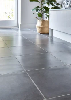 GoodHome Carrelage Sol Pour Pièce À Vivre|Carrelage Mural Effet Béton<Carrelage sol anthracite effet béton L.42,6 x l.42,6 cm x ép.7,4 mm, Konkrete
