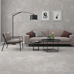 Rentside Carrelage sol effet béton gris clair l.120 x L.60 cm Orion bianco- Carrelage Sol Uni