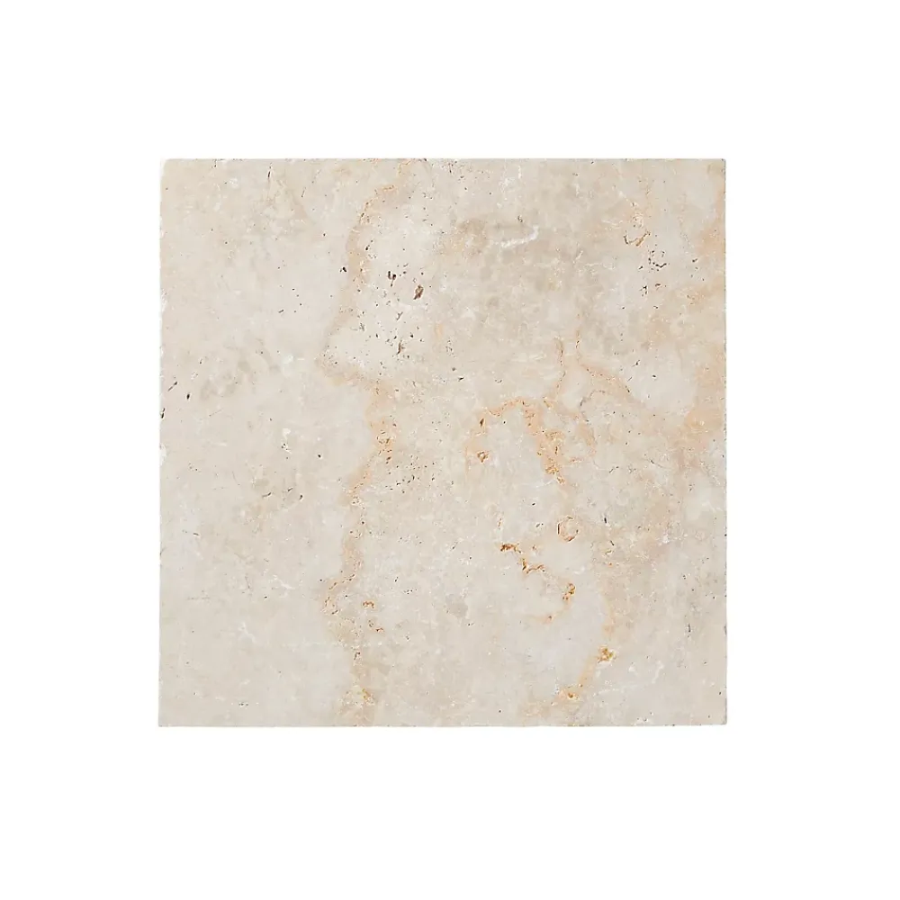 GoodHome Travertin<Carrelage sol et mur beige 40 x 40 cm Travertino pierre naturelle