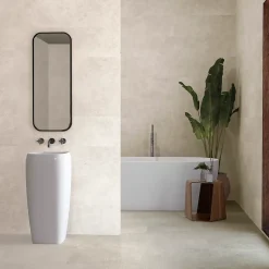 Baldocer Carrelage Mural Effet Béton|Carrelage Mural Pour Douche<Carrelage sol et mur blanc cassé effet béton L.60 x l.60 cm x ép.9.3 mm, Asphalt