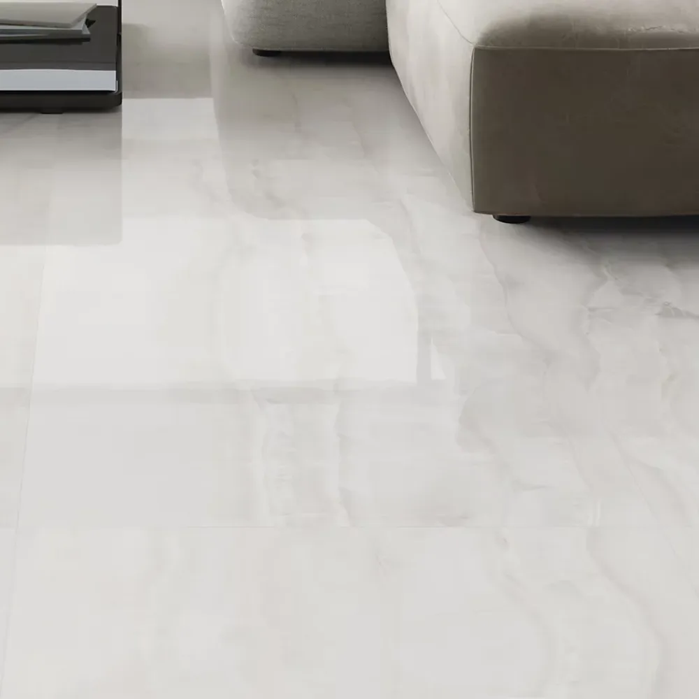 Carrelage sol et mur blanc brillant Onyx 60 x 120 cm- Carrelage Mural Pour Pièce À Vivre|Carrelage Mural Effet Marbre