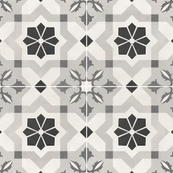 Mykonos Carrelage Mural Effet Carreaux De Ciment|Carrelage Sol Effet Carreaux De Ciment<Carrelage sol et mur effet carreaux de ciment tons gris L.45 x l.45 cm x ép.9,5 mm, Mediterranea Menorca