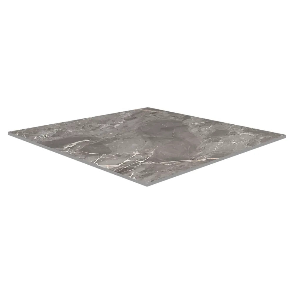 GoodHome Carrelage Mural Effet Marbre|Carrelage Sol Pour Pièce À Vivre<Carrelage sol et mur effet pierre gris mat L.60 x l.60 cm x ép.8,2 mm, Zerlina
