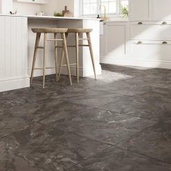 GoodHome Carrelage Mural Effet Marbre|Carrelage Sol Pour Pièce À Vivre<Carrelage sol et mur effet pierre gris mat L.60 x l.60 cm x ép.8,2 mm, Zerlina