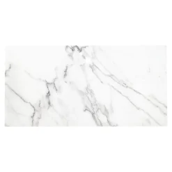 GoodHome Carrelage Mural Pour Wc|Carrelage Mural Effet Marbre<Carrelage sol et mur effet marbre blanc brillant L.61,3 x l.30,3 cm x ép.9 mm, Aruma