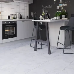 GoodHome Carrelage Mural Pour Salle De Bains|Carrelage Mural Effet Marbre<Carrelage sol et mur effet marbre blanc brillant L.45 x l.45 cm x ép.9,5 mm, Aruma