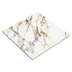 GoodHome Carrelage sol et mur effet marbre blanc et rouge brillant L.60,8 x l.60,8 cm x ép.8,5 mm, Aruma- Carrelage Mural Effet Marbre|Carrelage Mural Pour Salle De Bains