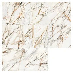 GoodHome Carrelage sol et mur effet marbre blanc et rouge brillant L.60,8 x l.60,8 cm x ép.8,5 mm, Aruma- Carrelage Mural Effet Marbre|Carrelage Mural Pour Salle De Bains