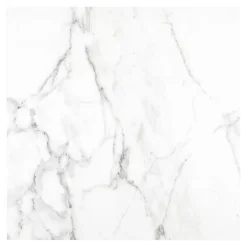 GoodHome Carrelage sol et mur effet marbre blanc mat L.60,8 x l.60,8 cm x ép.8,5 mm, Aruma- Carrelage Mural Pour Pièce À Vivre|Carrelage Mural Effet Marbre