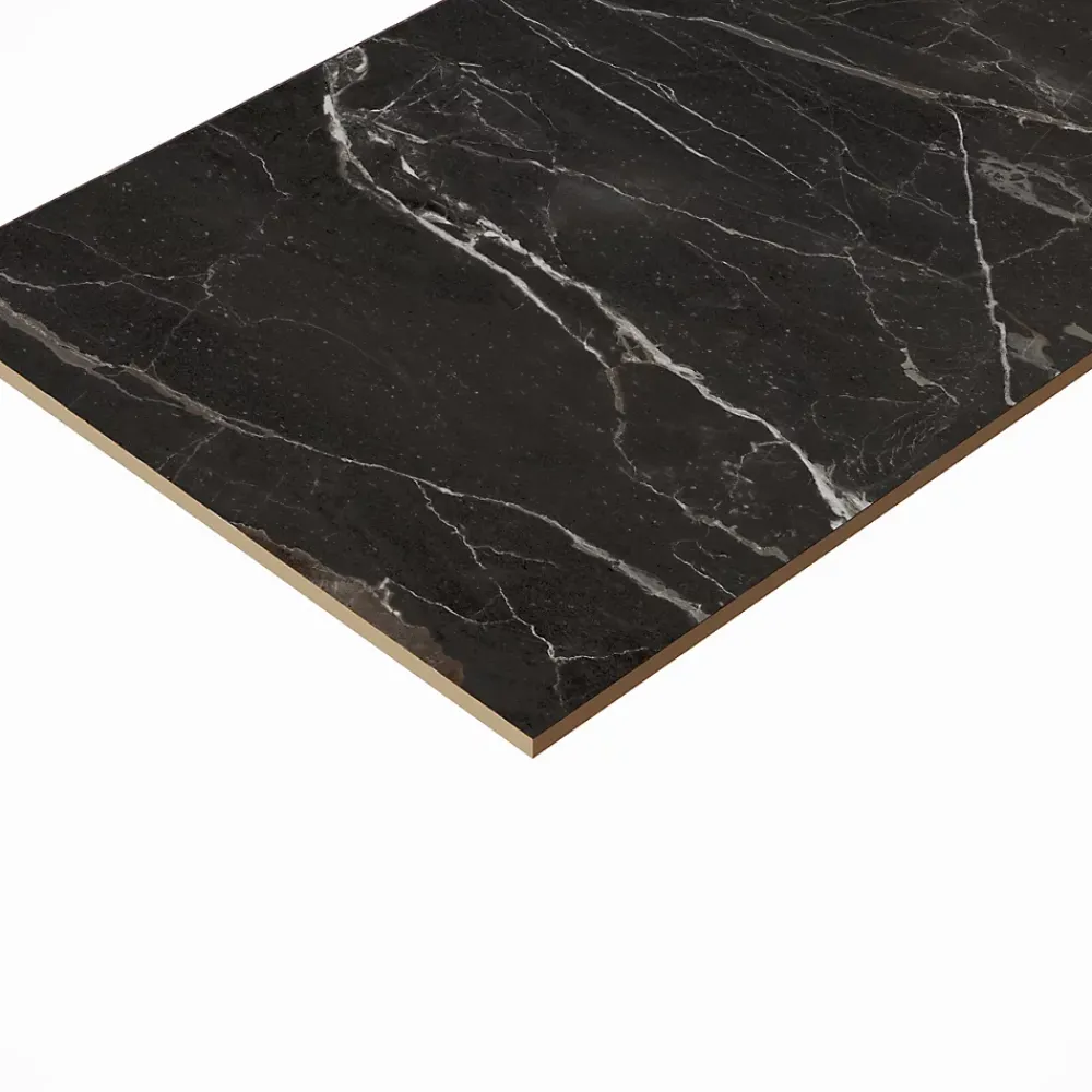 GoodHome Carrelage sol et mur effet marbre anthracite brillant L.61,3 x l.30,3 cm x ép.9 mm, Aruma- Carrelage Mural Pour Wc|Carrelage Mural Effet Marbre